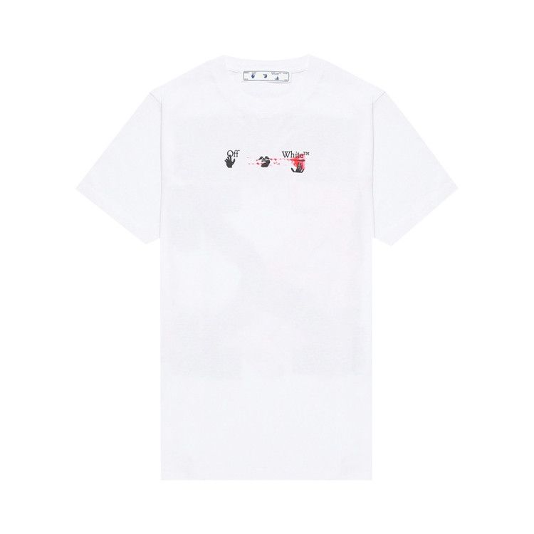 Off-White Acrylic Arrow Short-Sleeve Slim Tee 'White/Fuchsia'