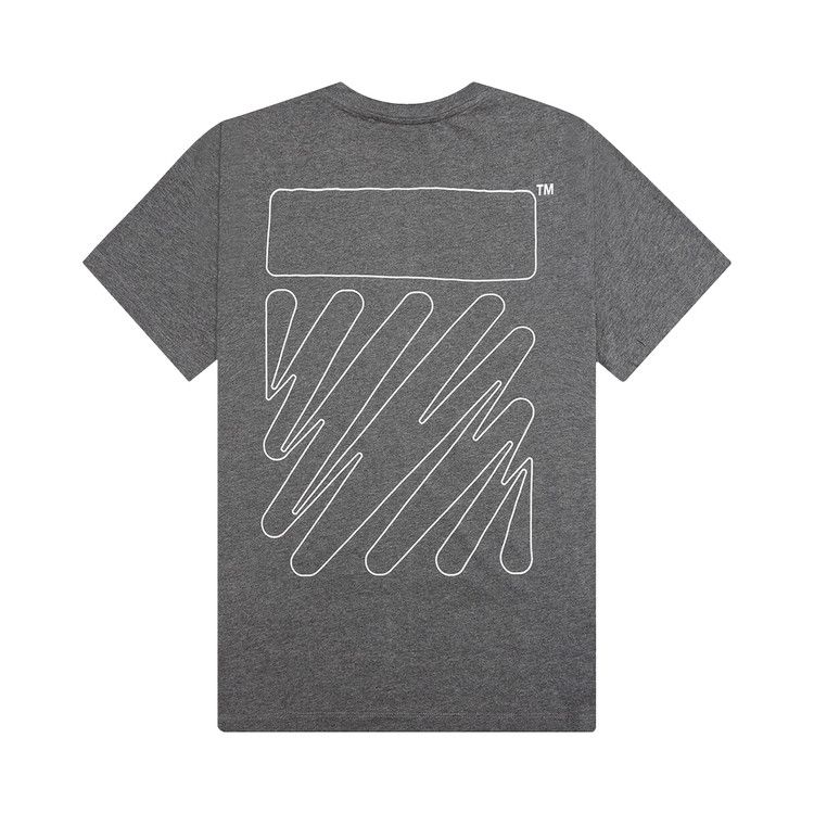 Off-White Wave Outline Diag Slim Short-Sleeve Tee 'Melange Grey'