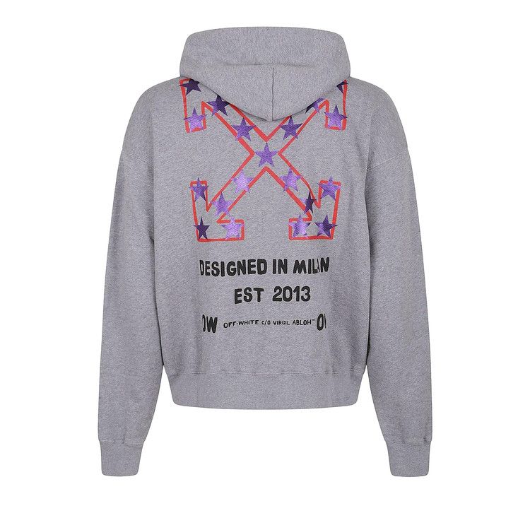 Off-White Star Arrow Zip Skate Hoodie 'Grey Melange'