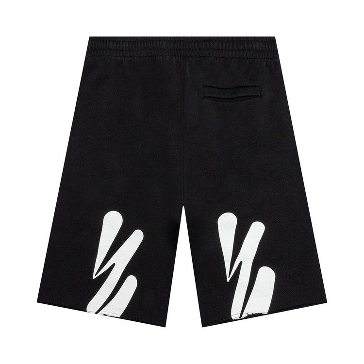 Off-White Wave Diag Sweatshorts 'Black/White'