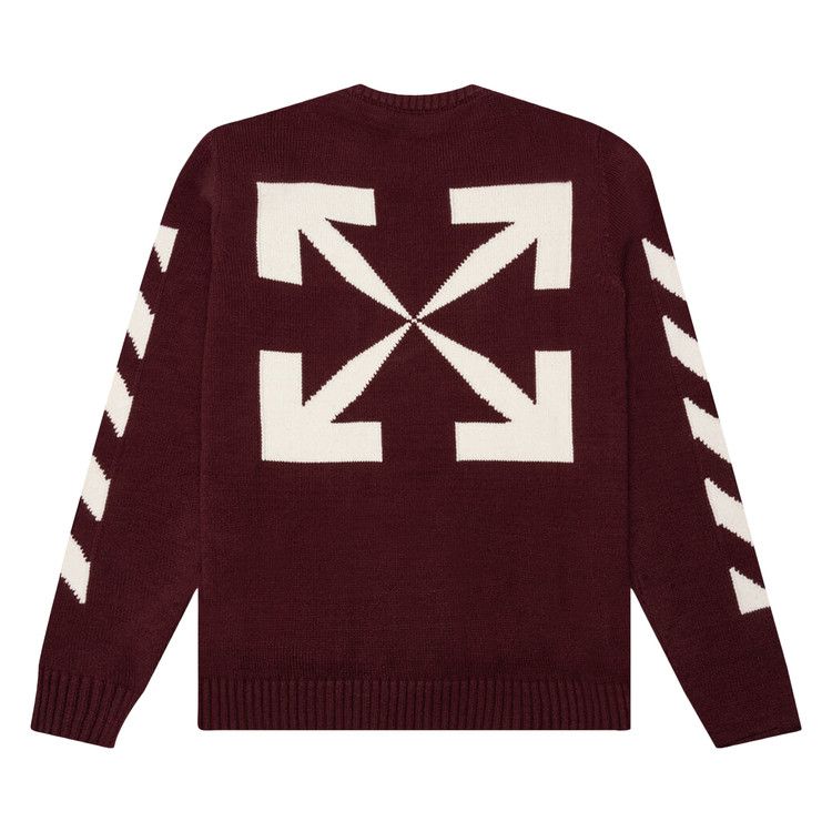 Off-White Diag Arrow Knit Crewneck 'Barolo/White'