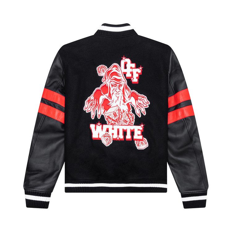 Off-White Dices Lea Varsity Jacket 'Black/White'