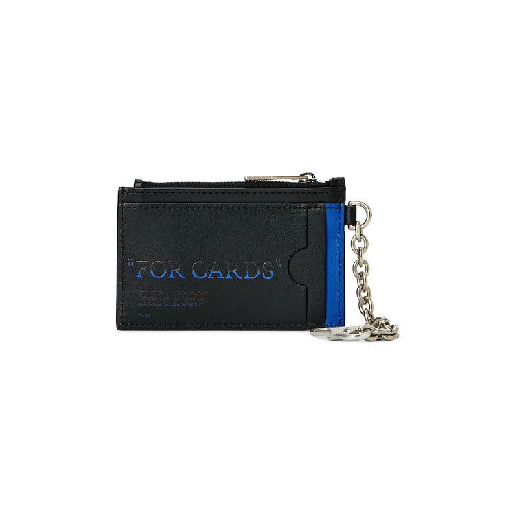 Off-White Quote Bookish Key Ring Card Case 'Black/Blue'