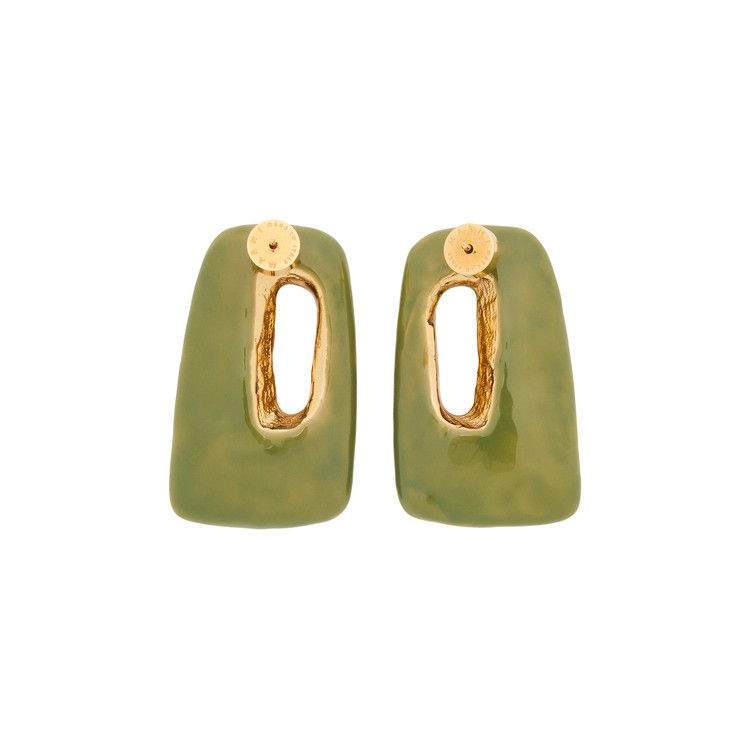 Marni Metal Earring 'Olive Green'