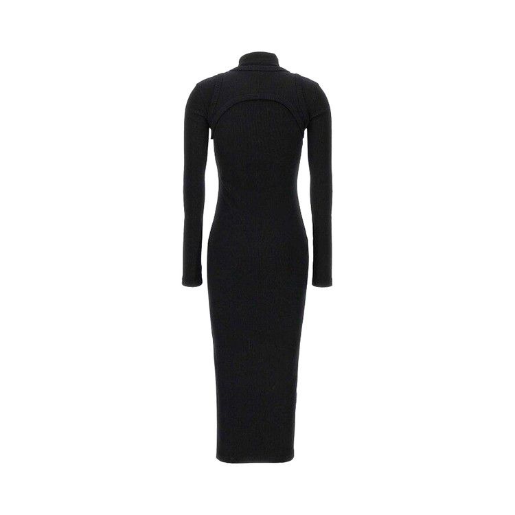 Off-White Off Stamp Ribbed Midi Dress 'Black'