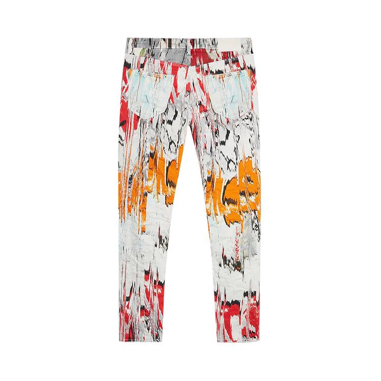 PURPLE BRAND Low Rise Skinny Glitch Flamestitch Digital Print Jean 'Multicolor'
