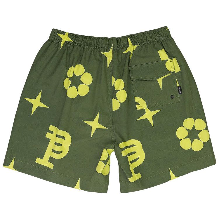 PURPLE BRAND Jumbo Monogram Swim Shorts 'Military'
