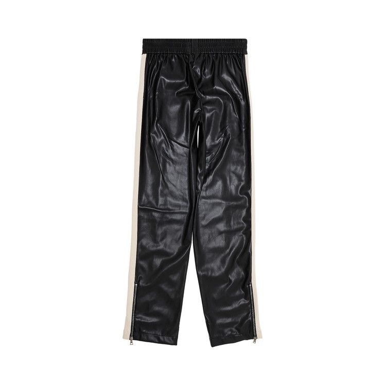 Palm Angels Leather Effect Track Pants 'Black/Off White'