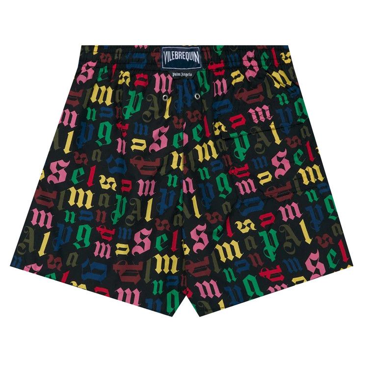 Palm Angels x Vilebrequin All Over Logo Swimshorts 'Black/Multicolor'
