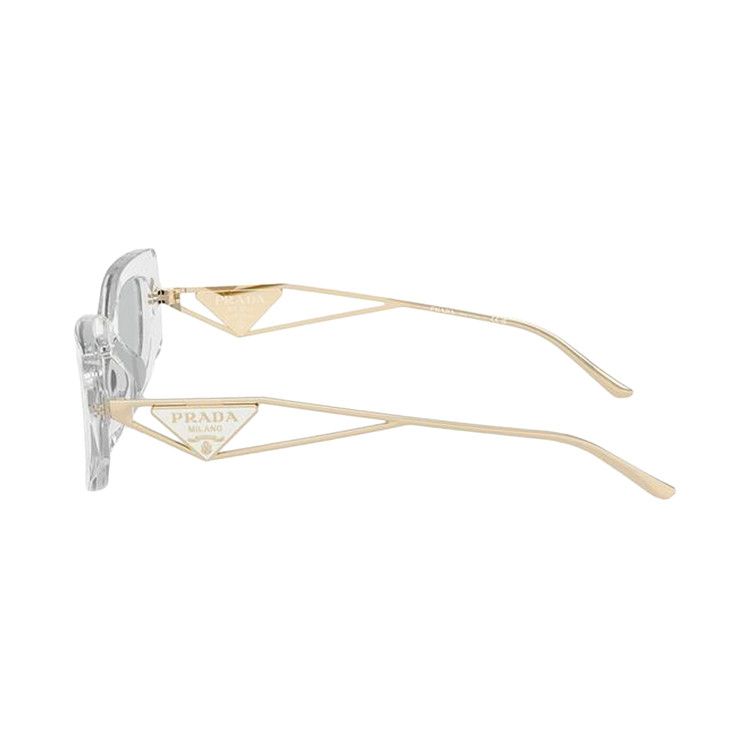 Prada Rectangular Sunglasses 'Transparent Grey'