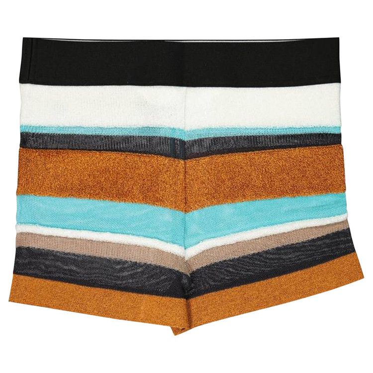 Palm Angels Logo Waistband Striped Knitted Shorts 'Multicolor'