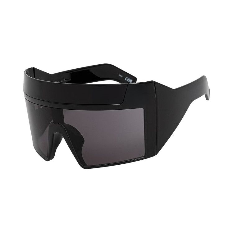 Rick Owens Rev Shiny Sunglasses 'Temples/Black Lens'