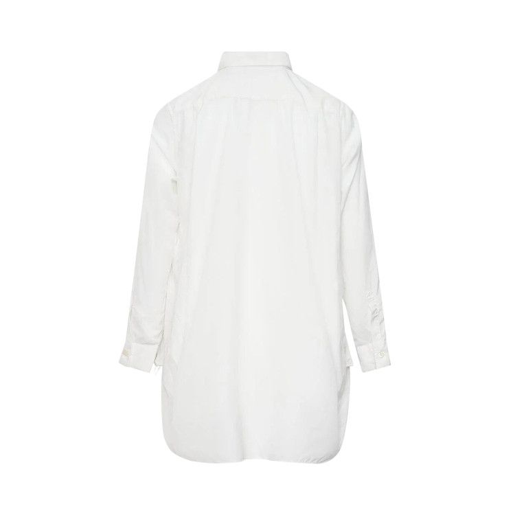 Comme des Garçons Ruched Panel Longline Blouse 'White'