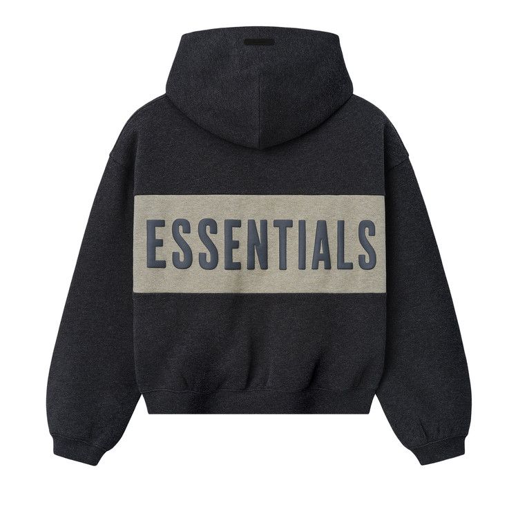 Fear of God Essentials Cropped Relaxed Panelled Hoodie 'Iron Grey Heather/Seal Heather'
