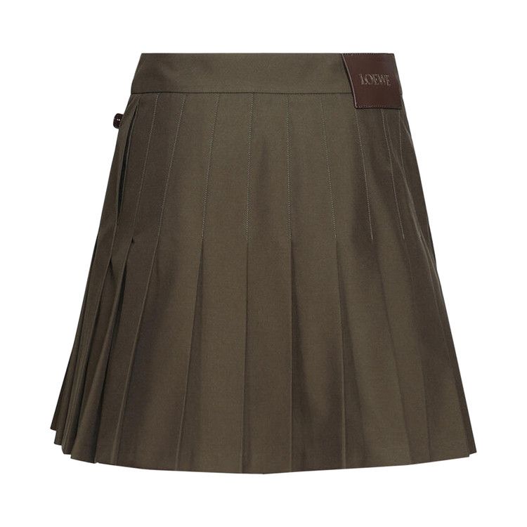 Loewe Pleated Mini Skirt 'Khaki Green'