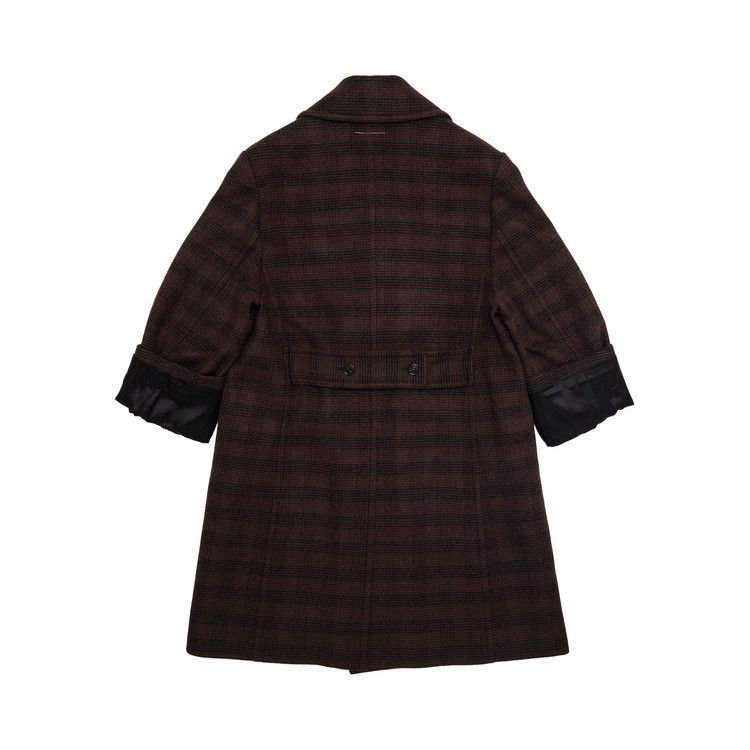MM6 Maison Margiela Checked Wool Blend Coat 'Brown/Black'