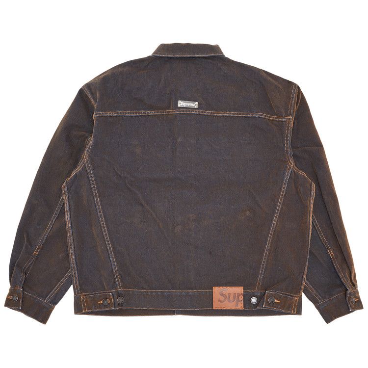 Supreme Flocked Denim Trucker Jacket 'Gold'