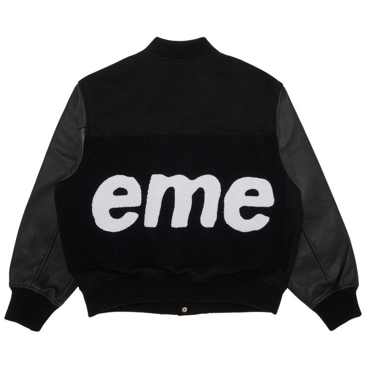 Supreme Big Logo Chenille Varsity Jacket 'Black'