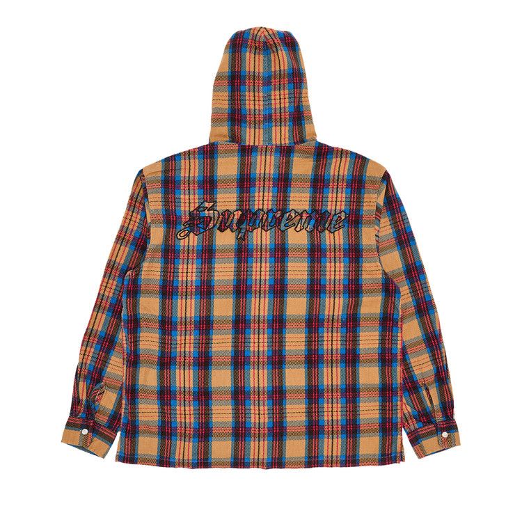Supreme Printed Hooded Flannel Shirt 'Tan'