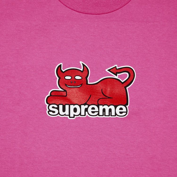 Supreme x Toy Machine Devil Cat Tee 'Fuchsia'