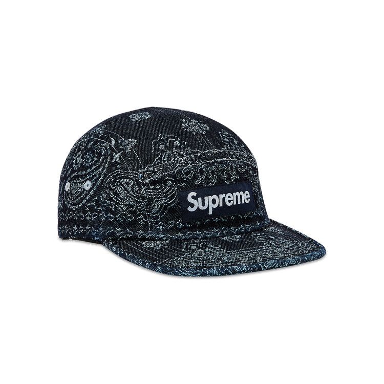 Supreme Bandana Jacquard Denim Camp Cap 'Indigo'