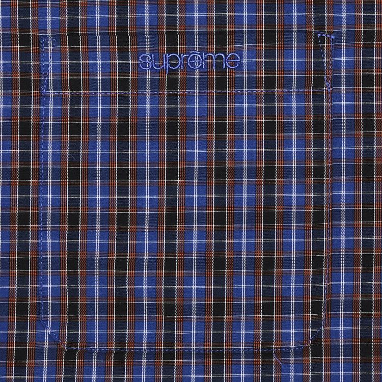 Supreme Mini Plaid Short-Sleeve Shirt 'Blue'