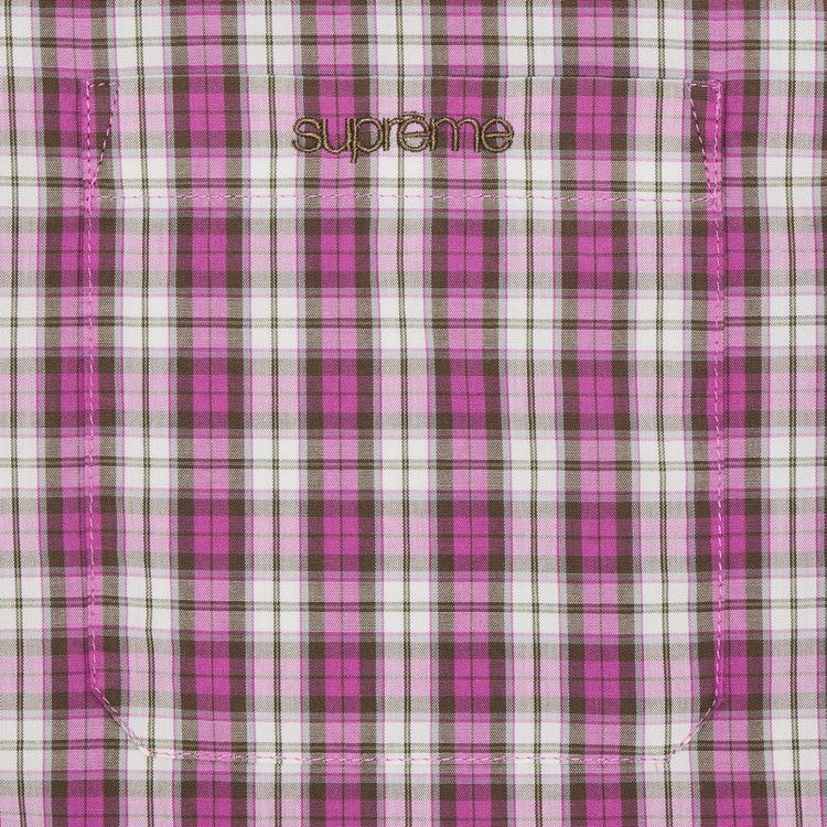 Supreme Mini Plaid Short-Sleeve Shirt 'Pink'