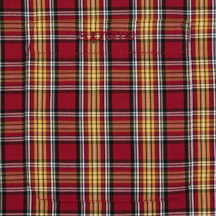 Supreme Mini Plaid Short-Sleeve Shirt 'Red'