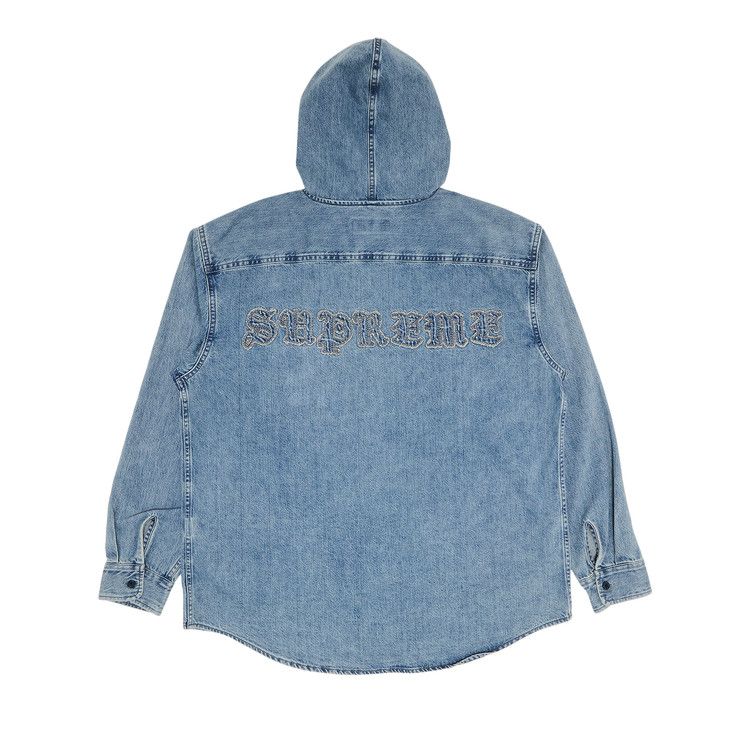 Supreme Hooded Denim Shirt 'Washed Indigo'
