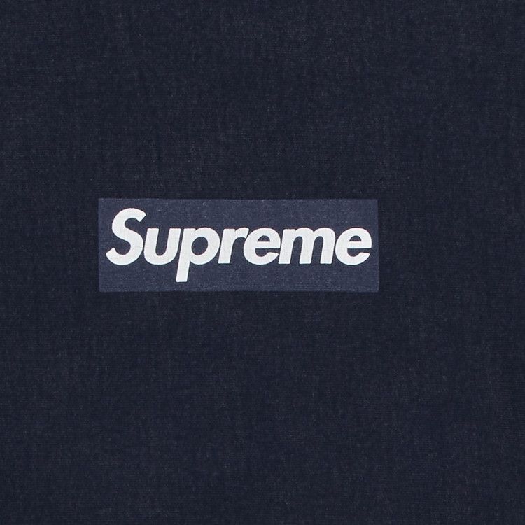 Supreme Washed Box Logo Crewneck 'Navy'