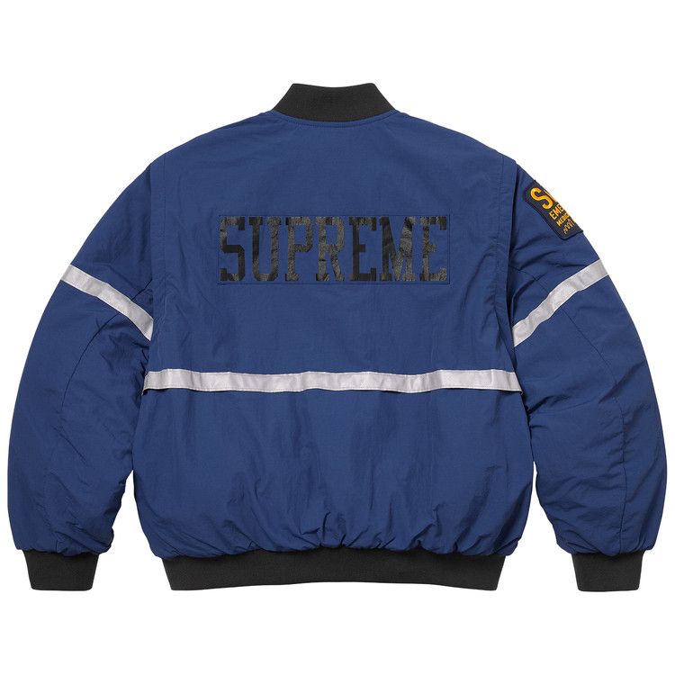 Supreme Zip-Off Sleeve Reflective Stripe Jacket 'Navy'