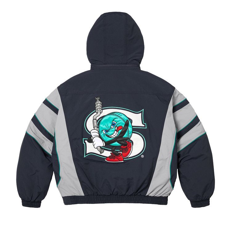 Supreme x Salem Half Zip Stadium Jacket 'Navy'