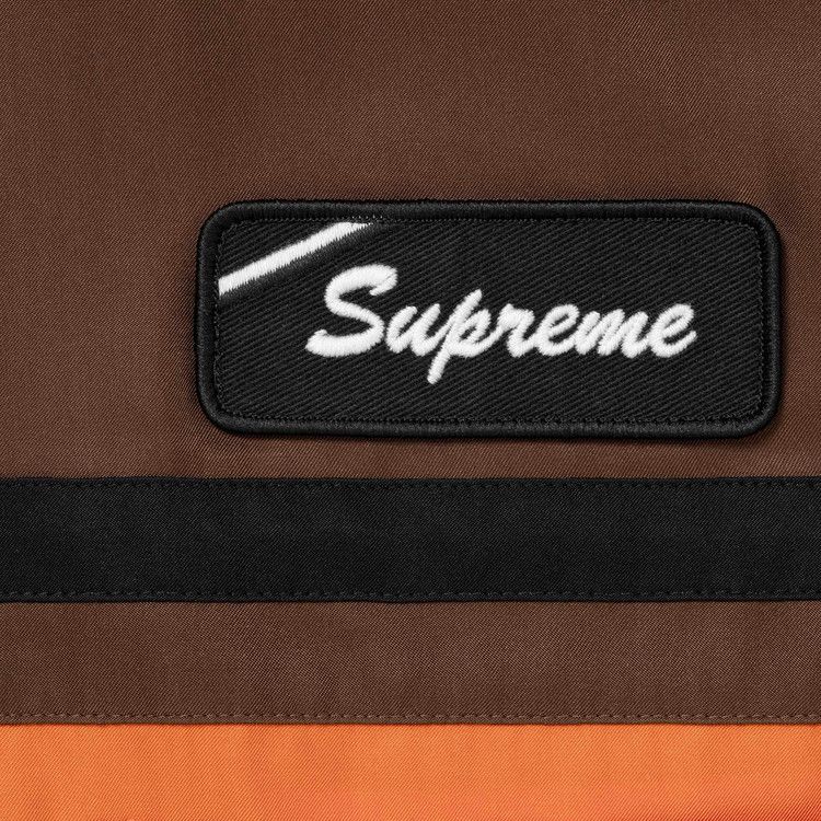 Supreme Silk Zip Up Short-Sleeve Shirt 'Brown'