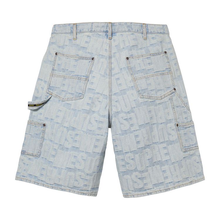 Supreme Repeat Jacquard Double Knee Denim Short 'Light Washed Indigo'