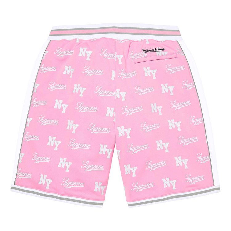 Supreme x Mitchell & Ness Monogram Short 'Pink'