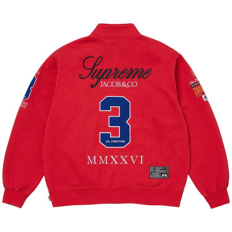 Supreme x La Martina x Jacob & Co Zip Up Sweatshirt 'Red'