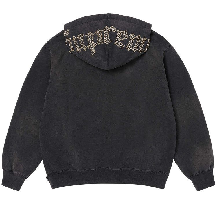 Supreme Overdyed Studded Hooded Sweatshirt 'Black'