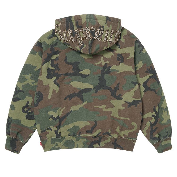 Supreme Overdyed Studded Hooded Sweatshirt 'Woodland Camo'