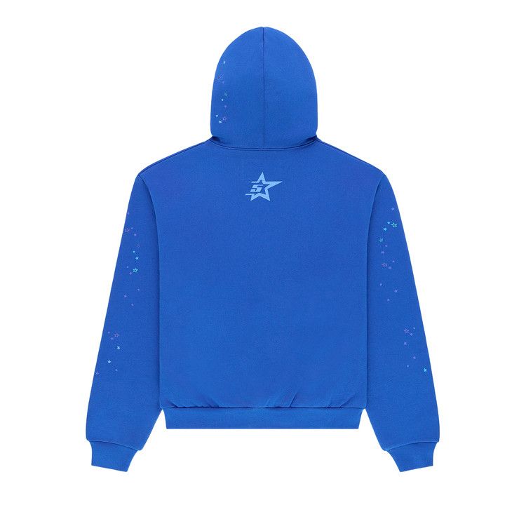 Sp5der Rhinestone Punk V2 Hoodie 'Blue'