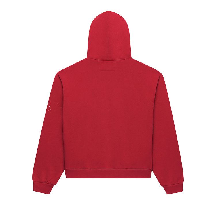 Sp5der Angel Number Zip Hoodie 'Merlot'