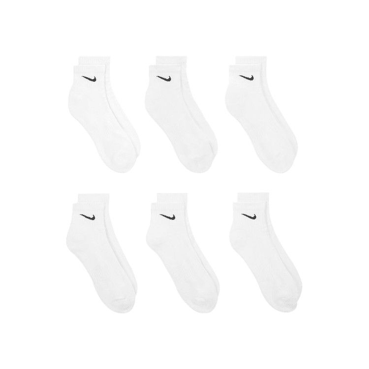 Nike Everyday Cushioned Ankle Socks (6 Pairs) 'White/Black'