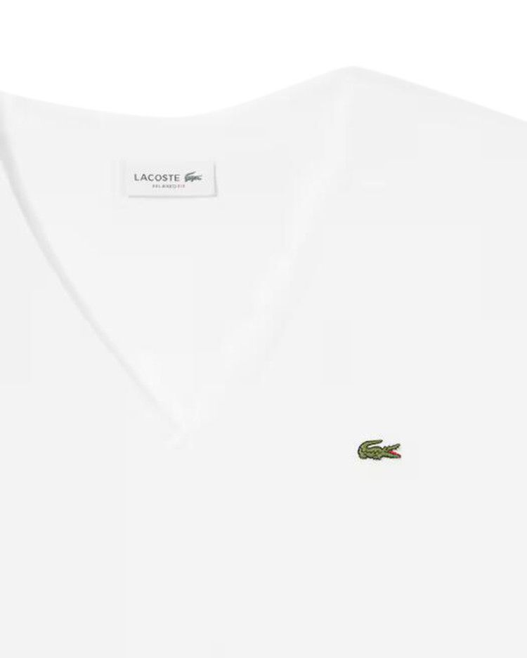 Lacoste Relaxed Fit Soft Cotton V Neck T-Shirt 'White'