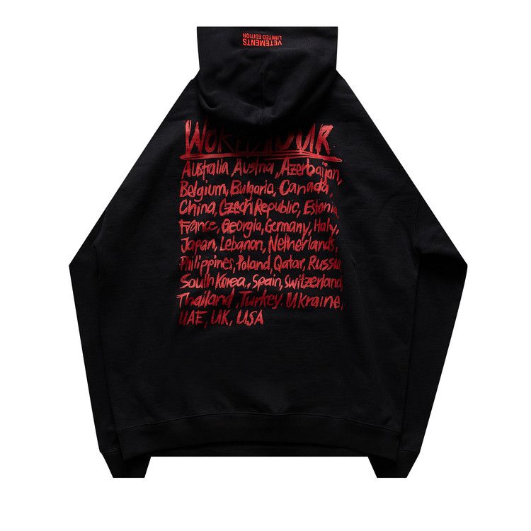 Vetements World Tour Logo Hoodie 'Black/Red'