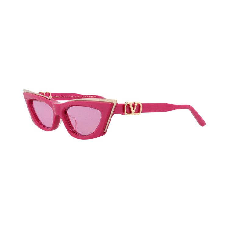 Valentino Cat Eye Frame Acetate/Titanium Sunglasses 'Pink'