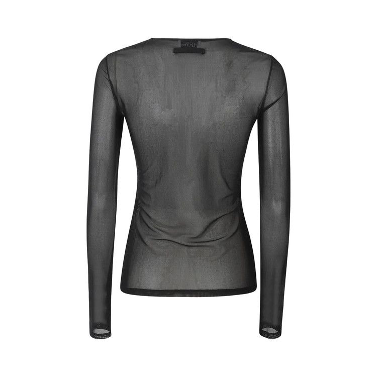 Jean Paul Gaultier Embroidered Mesh Crewneck Long-Sleeve Top 'Black'
