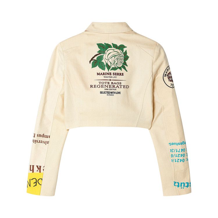 Marine Serre Regenerated Tote Bags Tailoring Jacket 'White/Multicolor'