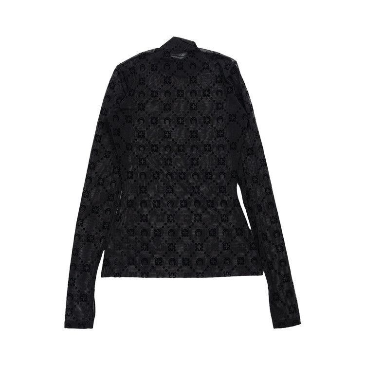 Marine Serre Moonogram Mesh Flock Hight Neck Top 'Black'
