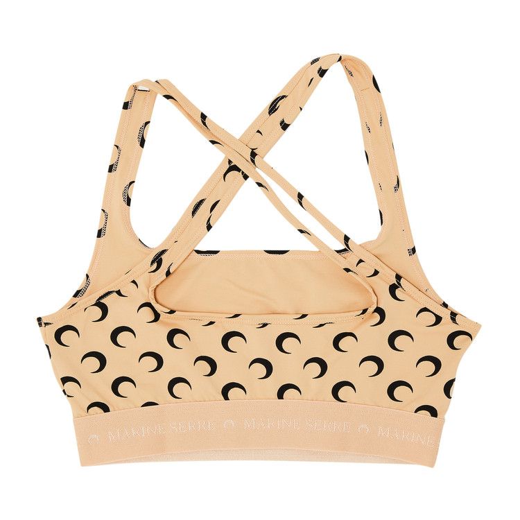 Marine Serre Regenerated All Over Moon Jersey Sport Bra 'Tan'