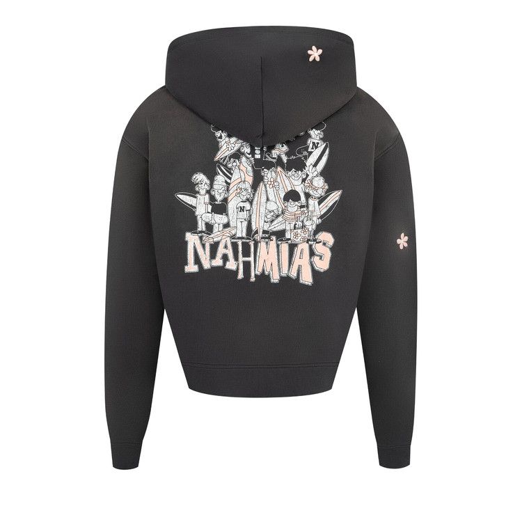 Nahmias Flower Groms Zip Up Hoodie 'Aged Black'
