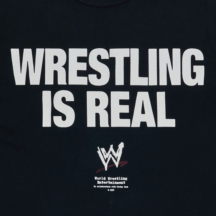 Cactus Jack by Travis Scott Wrestling is Real Real Tee 'Black'